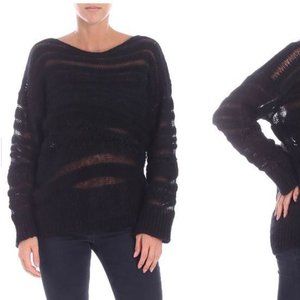Fabulous Dondup Textured Black Sweater Made in Italy NEW with Tags Size 44/Large